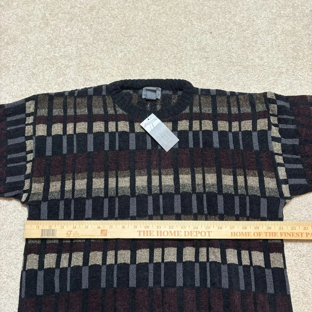 Vtg Mercer Street Studio Sweater NWT Large Multicolor Geometric‎ Knit Crewneck